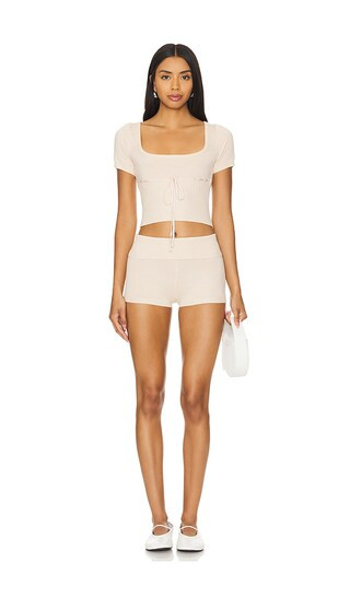 Ruthie Knit Short Set in Light Oat | Revolve Clothing (Global)