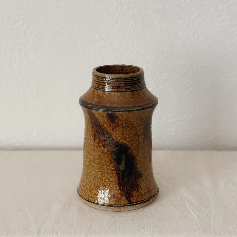 Vintage Handmade Ceramic Pottery Vase - Etsy | Etsy (US)