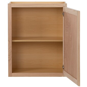 Project Source 24-in W x 30-in H x 12.75-in D Natural Unfinished Oak Door Wall Fully Assembled St... | Lowe's