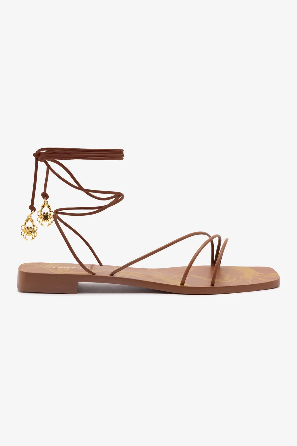 Nadia Flat Sandal In Caramel Leather | Larroude
