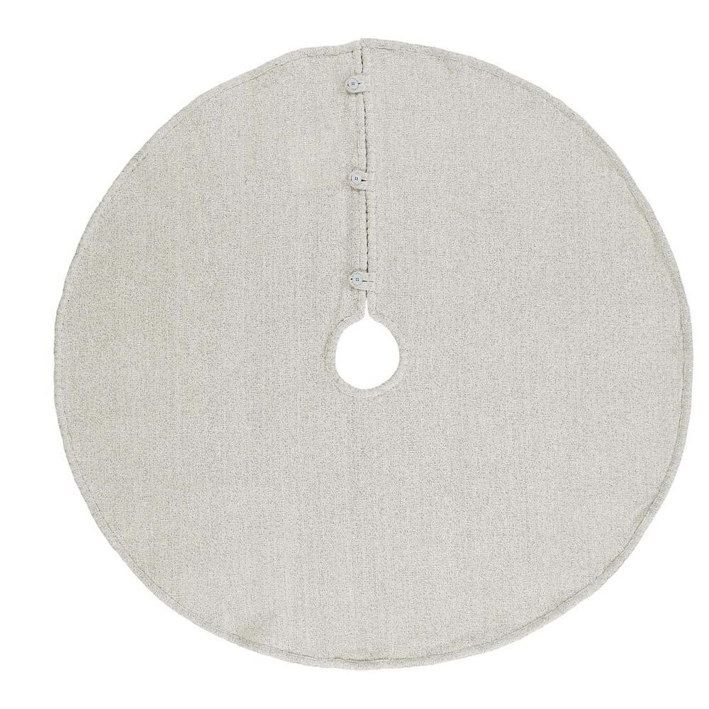 48 in. Creme Nowell Farmhouse Christmas Decor Tree Skirt | The Home Depot