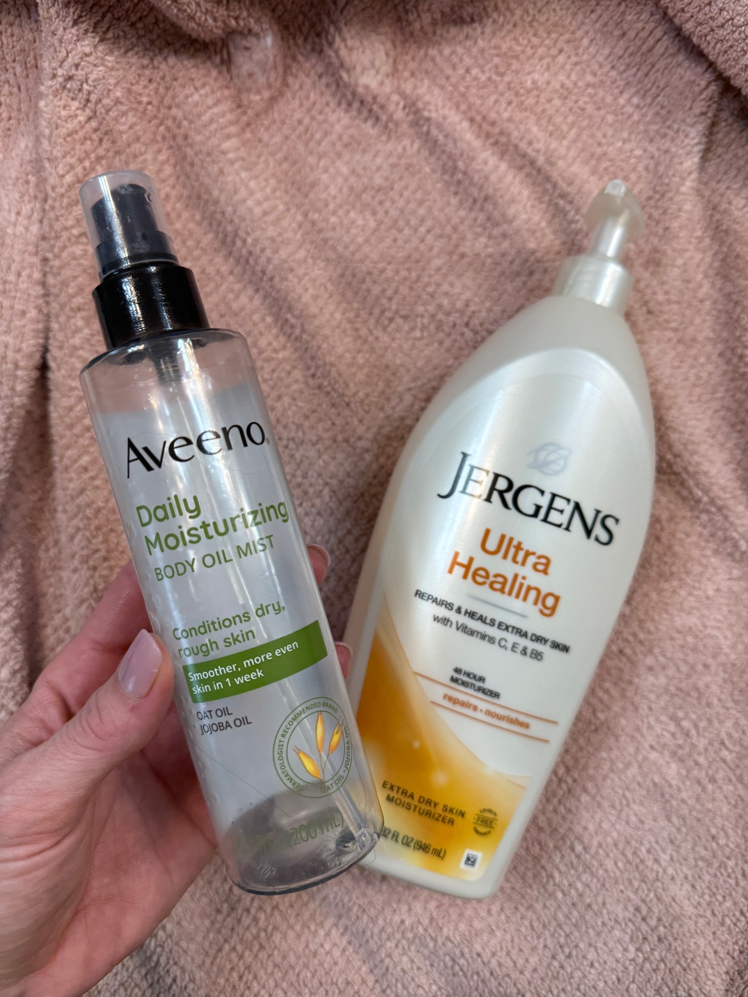 #empties - we have a winder trip coming up and I’m prepping my skin with these two favorites!
I buy both products again and again. 
I use the Aveeno body oil right out of the shower when my skin is barely still damp and then for extra hydration so use the Jergens lotion on top. 
They’re a MUST when your skin feels dry and cracked. Also helps hold onto your tan for longer. 

#LTKBeauty #LTKgrwm #LTKdayinmylife