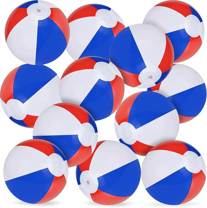 ArtCreativity 12 Pack 8" Patriotic Beach Balls for Kids, Inflatable Summer Toys for Boys and Girl... | Amazon (US)