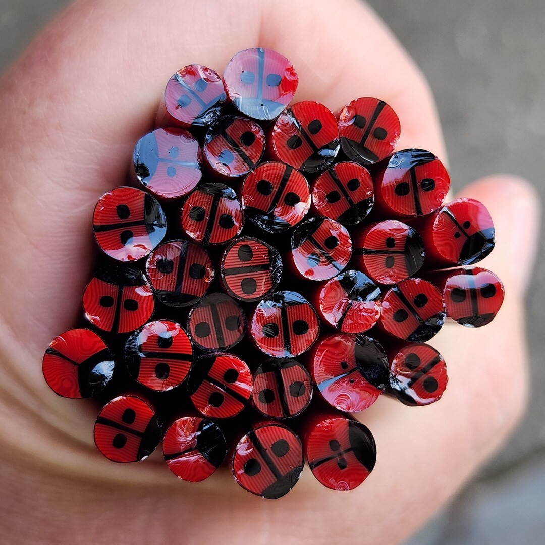 coe 96 Ladybug: Bug-a-licious - 1 oz Murrini, Murrine, Millefiori, Vitrigraph Cane - MINZABELLA M... | Etsy (US)