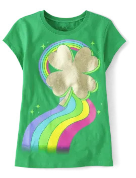 Girls Rainbow Shamrock Graphic Tee - ireland | The Children's Place