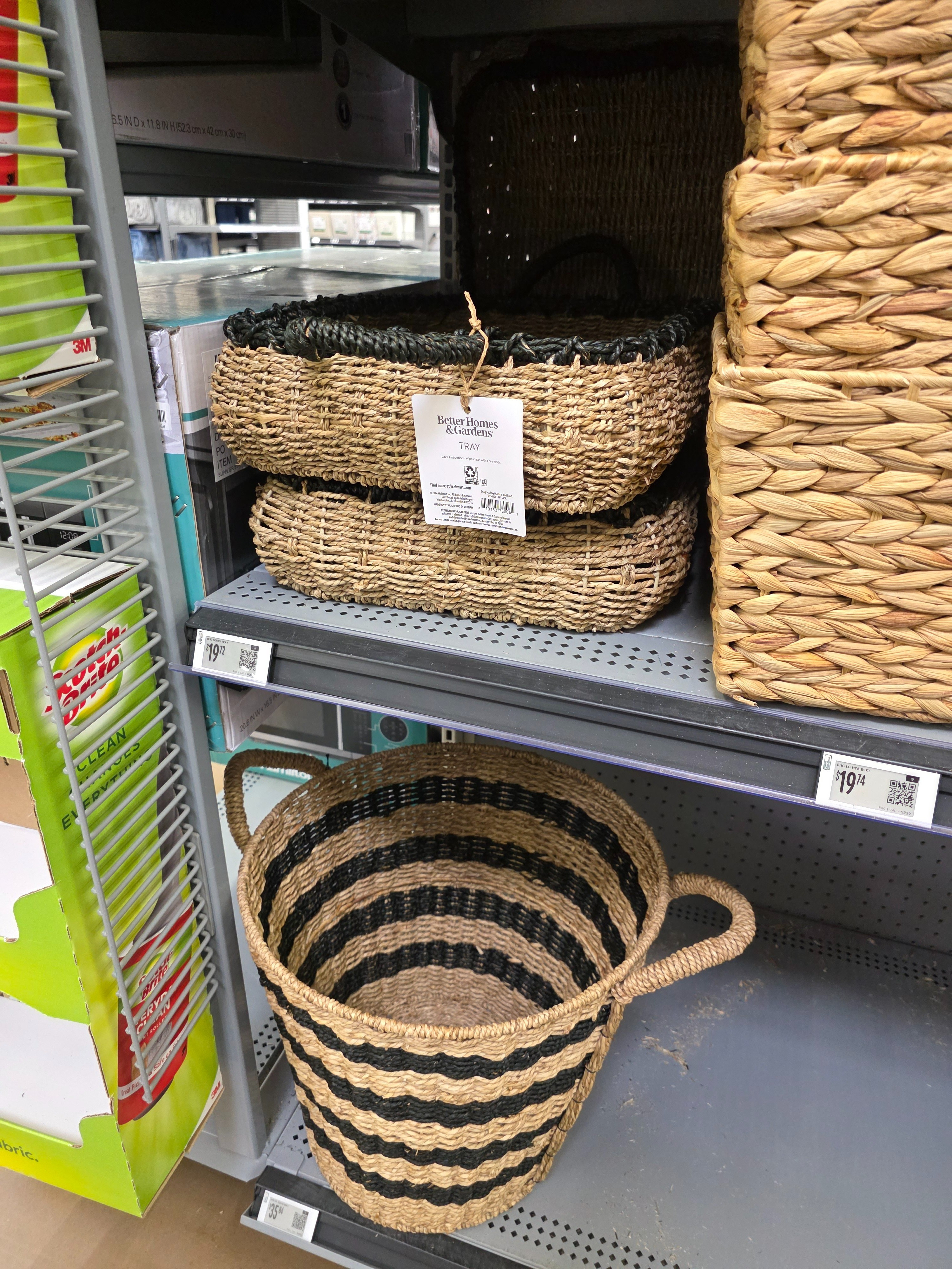Stylish storage that actually holds a lot 🤎 This extra large seagrass basket adds texture and contrast with its subtle stripe detail. Perfect for blankets, toys, pillows, or magazines - an easy way to keep your space tidy while still looking warm and pulled together. #basket #walmartfinds 

 #LTKHome