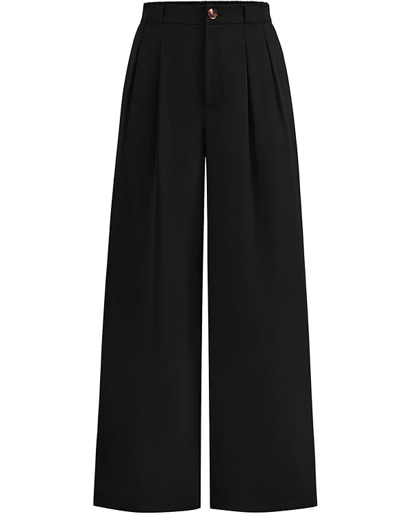 KIRUNDO Wide Leg Dress Pants for Women High Waisted Office Work Trousers Business Casual Slacks B... | Amazon (US)
