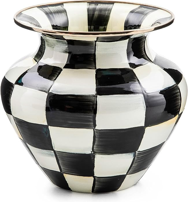 MACKENZIE-CHILDS Large Enamel Vase, Unique Flower-Vase Decor for Living Room, Black-and-White Cou... | Amazon (US)