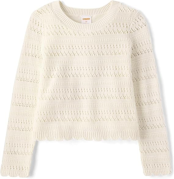 Gymboree Girls' and Toddler Long Sleeve Pullover Linen Sweater | Amazon (US)