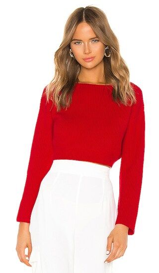 Geraldine Ribbed Sweater in Red | Revolve Clothing (Global)