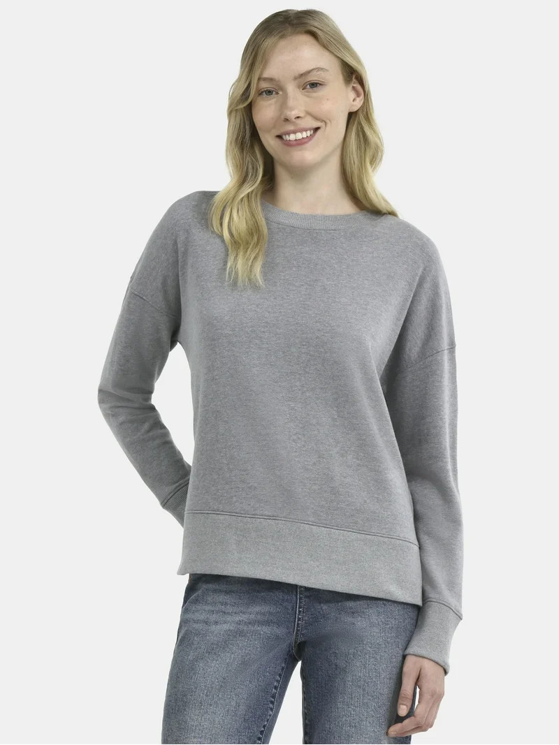 Time and Tru Women's and Women's Plus Crewneck Sweatshirt with Long Sleeves, XS-4X | Walmart (US)