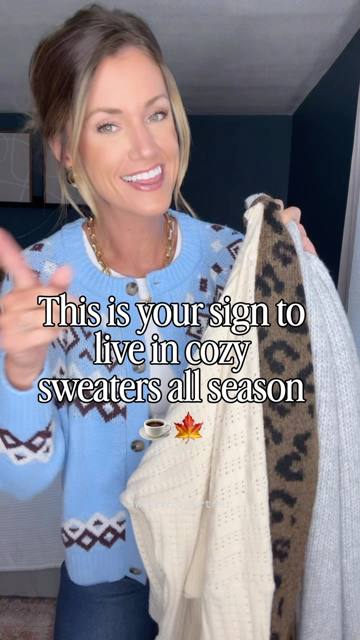 Walmart understands the sweater game. So many cute new styles for Fall. 
Fair isle cardigan/ small 
Cream henley/ medium 
Animal print/ small
Grey cardigan/ medium 
Flare denim/ 8
Brown barrel / 6
Skinny jeans/ 6
Joggers/ medium
#walmartpartner

#LTKSeasonal #LTKStyleTip