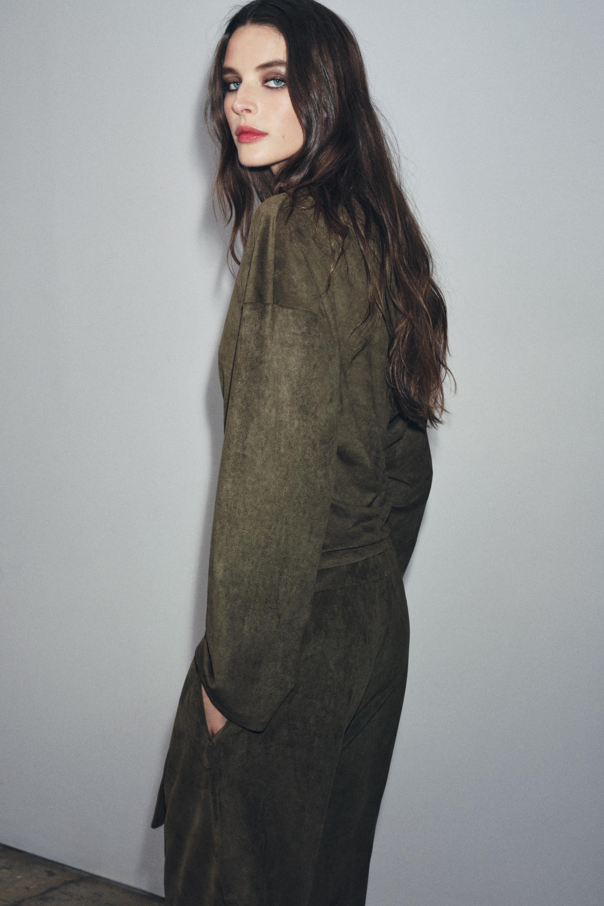 DRAPED FAUX SUEDE TOP | Zara US