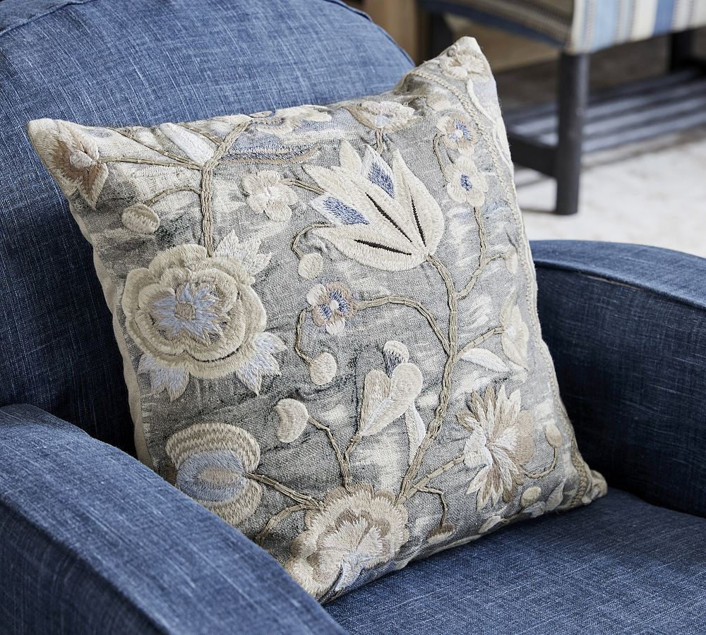 Sonya Embroidered Pillow | Pottery Barn (US)