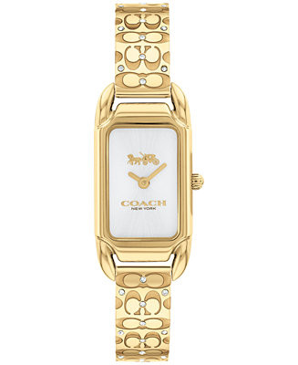 Women's Cadie Signature C Gold-Tone Stainless Steel Bangle Watch, 28.5 x 17.5mm | Macy's
