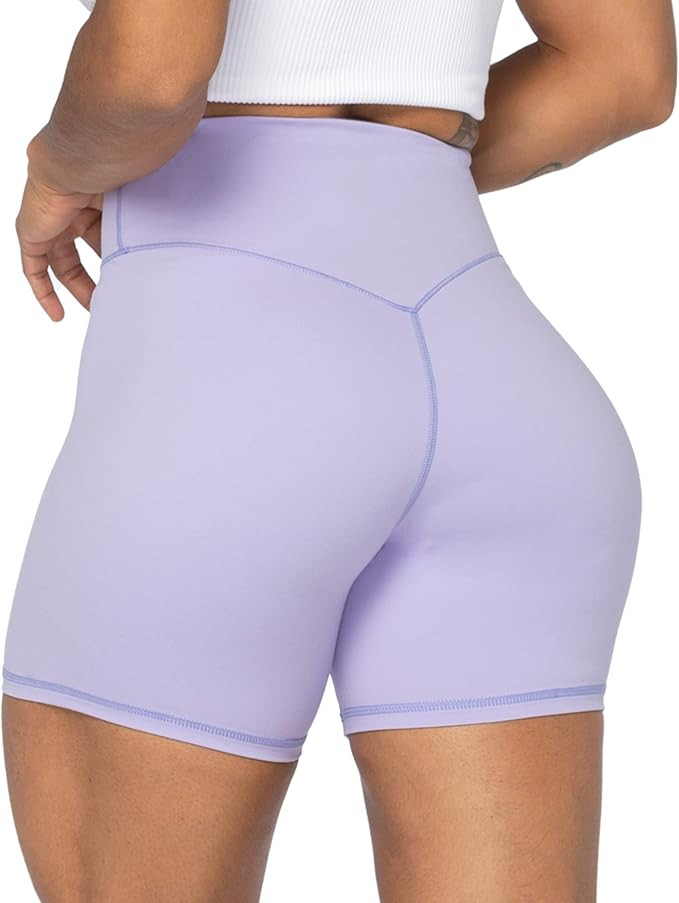 Sunzel No Front Seam High Waist Biker Shorts for Women, Squat Proof Yoga Workout Gym Bike Shorts | Amazon (US)