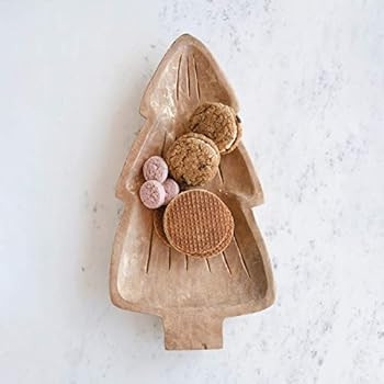 Creative Co-Op 16" L x 8-1/2"W x 1-3/4"H Hand-Carved Mango Wood Christmas Tree Bowl w/Gold Rubbed... | Amazon (US)