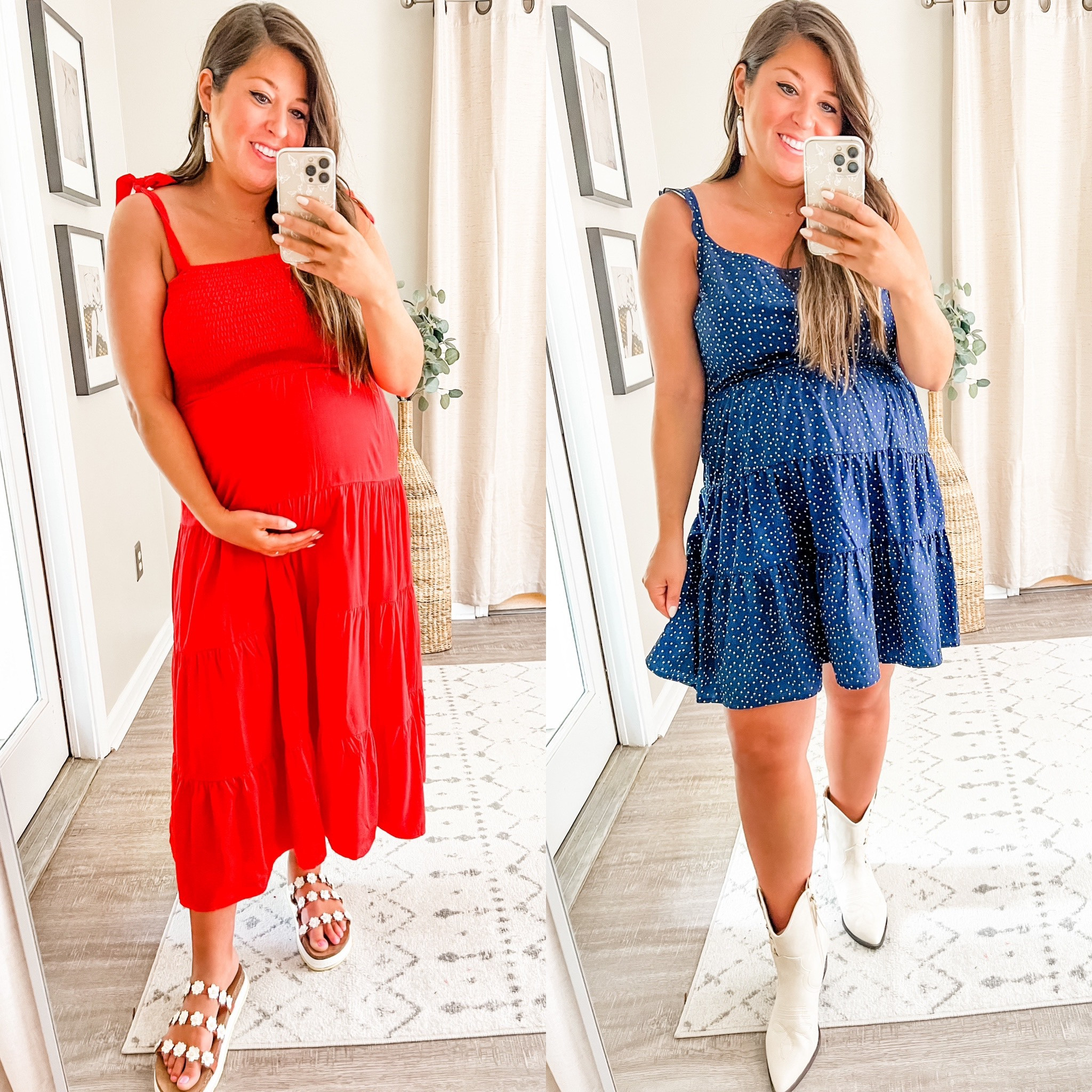 Memorial Day Outfits, patriotic outfits, summer dresses, bump friendly, 4th of July, Americana 

Wearing a large in red and sized up to xl in blue for bump 

#LTKSeasonal #LTKbump #LTKunder50