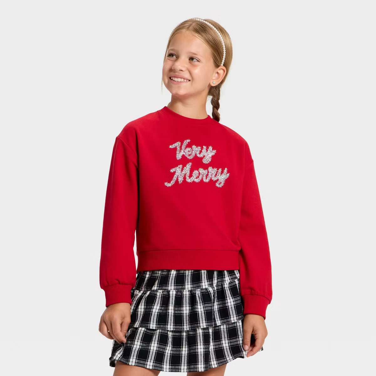 Girls' French Terry Relaxed Fit Pullover Sweatshirt - Cat & Jack™ | Target