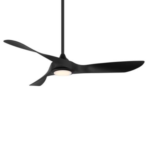 54" WAC Swirl Matte Black LED Light Wet Rated Smart Ceiling Fan - #132X2 | Lamps Plus | Lamps Plus