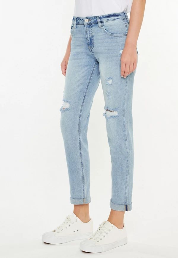 KanCan™ Light High Rise Ripped Boyfriend Jean | Maurices