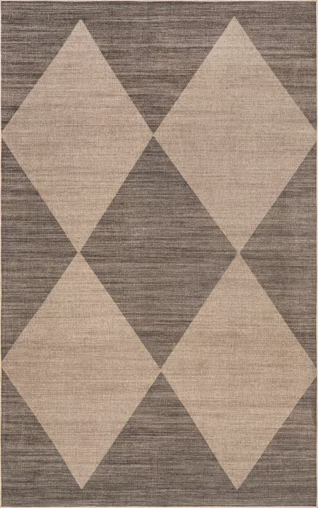 Brown Adelina Easy-Jute Washable Trellis 4' x 6' Area Rug | Rugs USA