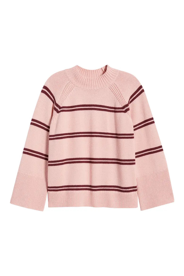 Bell Sleeve Mock Neck Merino Wool & Cotton Sweater (Women) | Nordstrom | Nordstrom