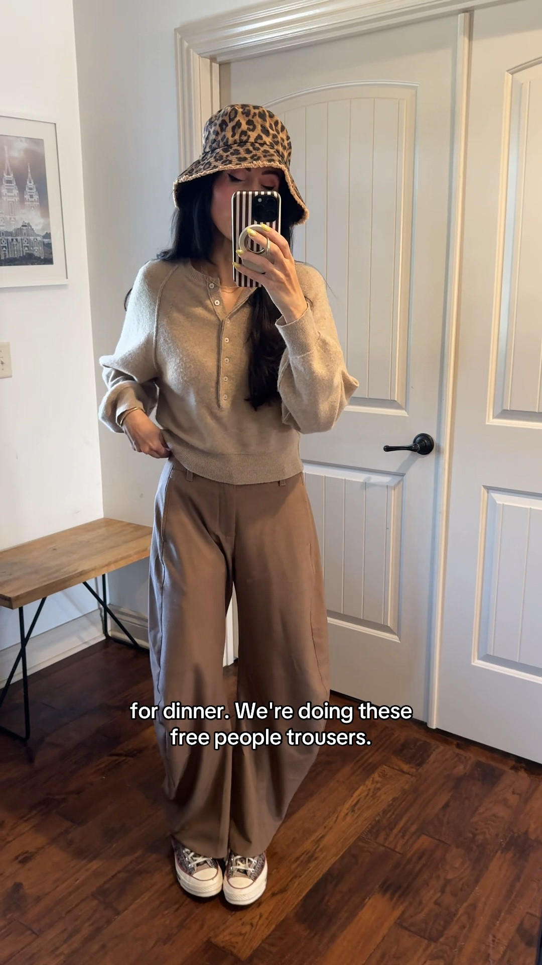 Favorite Henley and trousers from FP. Hat is @Zara - earrings are my brand 