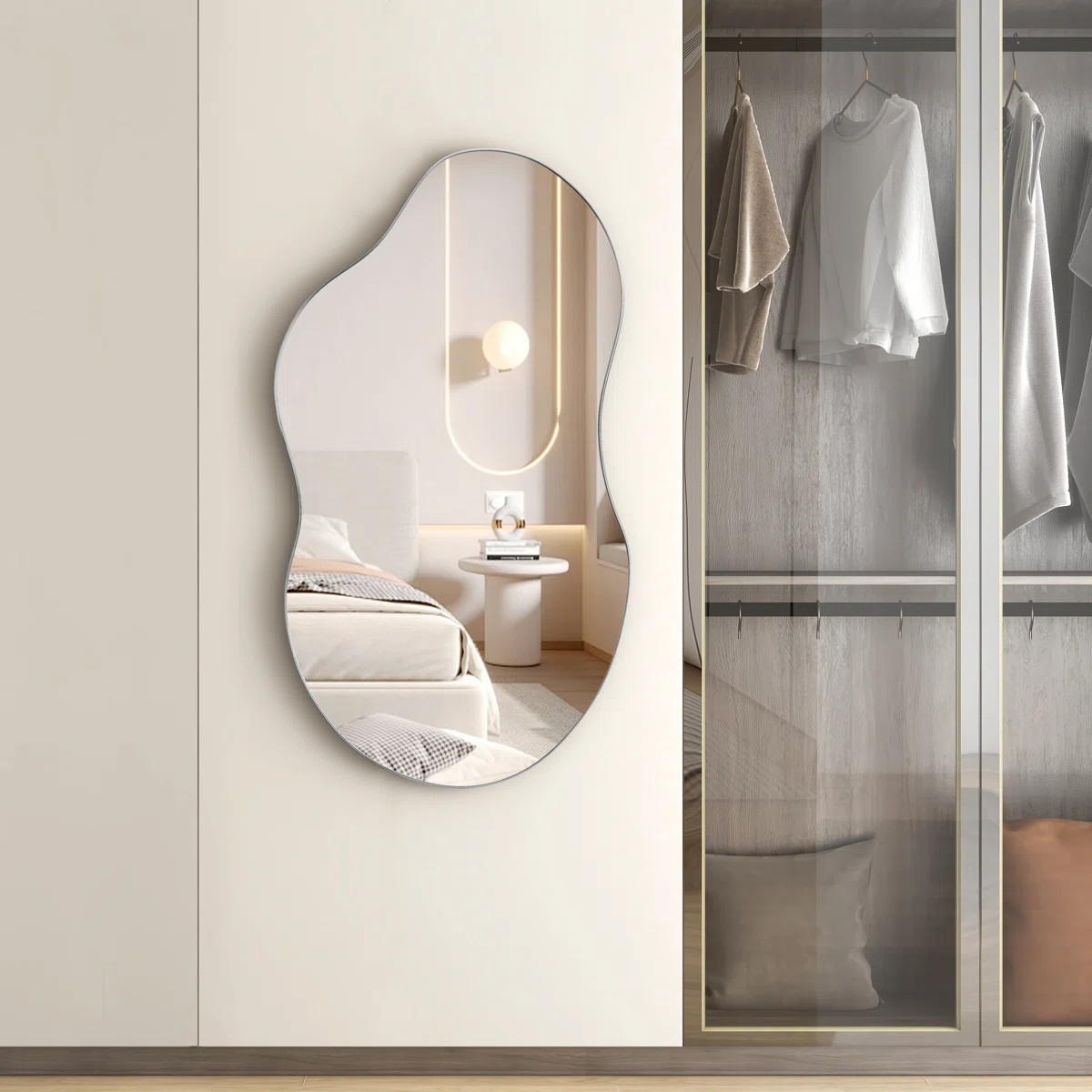 Asymmetrical Metal Framed Wall Accent Mirror | Wayfair UK