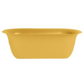Modica 26 in. Earthy Yellow Plastic Deck Rail Planter | The Home Depot