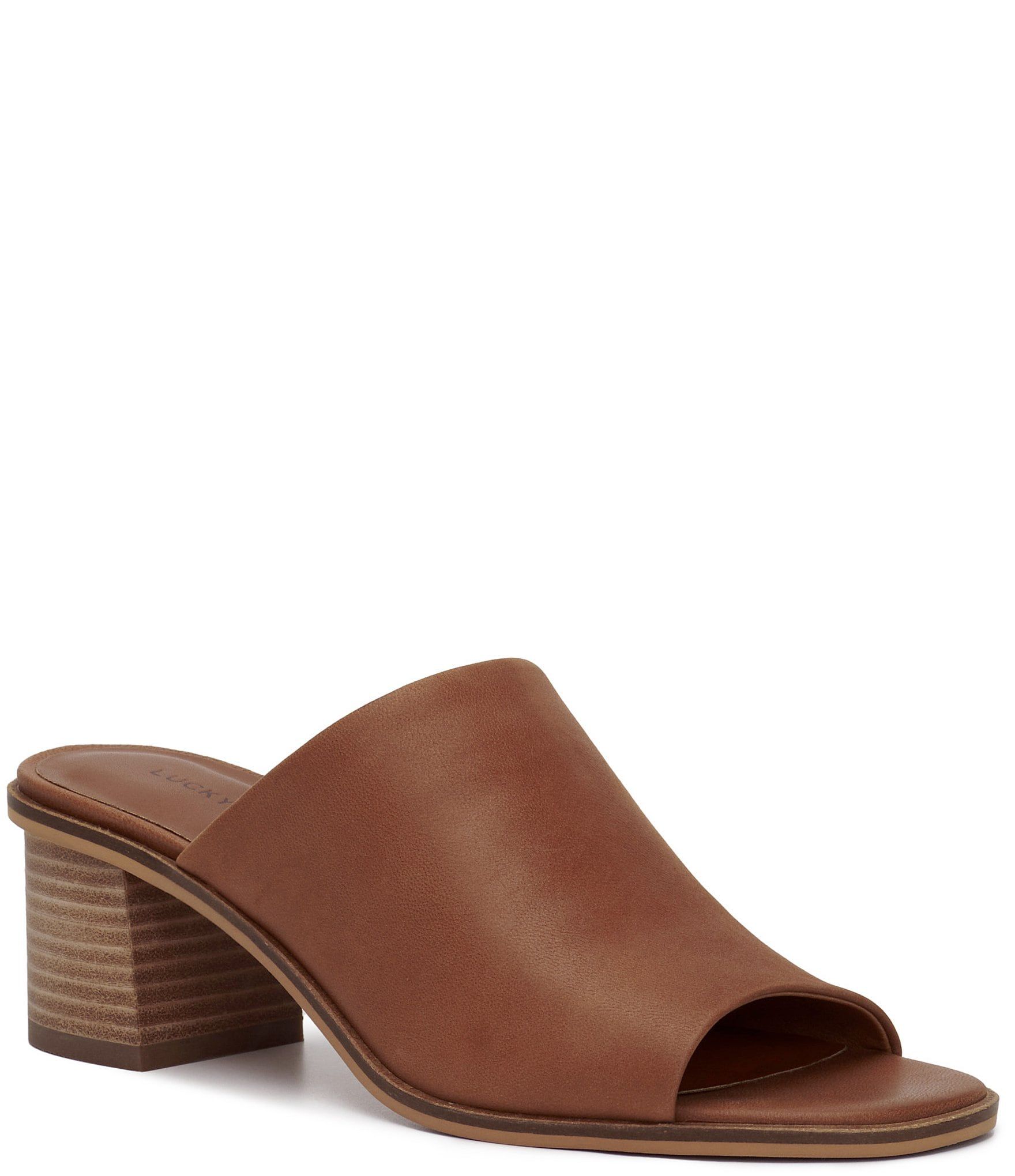 Lucky Brand Lutena Leather Block Heel Sandals | Dillard's | Dillard's