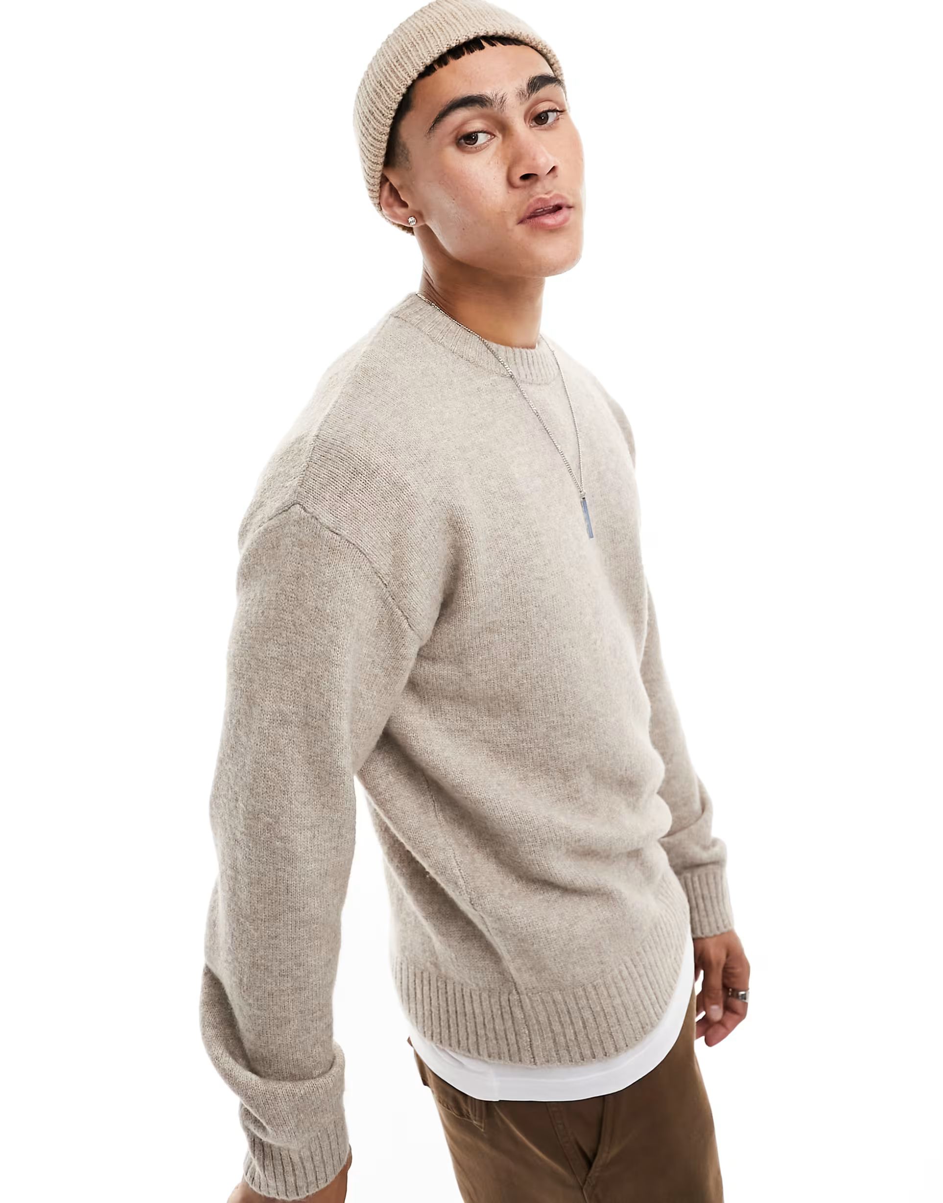 Jack & Jones soft heavy sweater in beige | ASOS (Global)