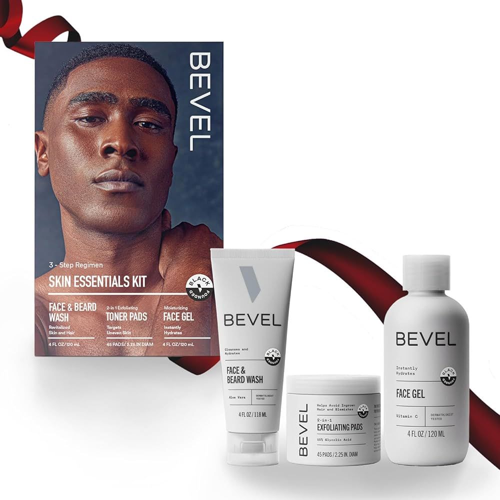 Bevel Skin Care Set - Includes Face Wash with Aloe Vera, Glycolic Acid Exfoliating Pads, Lightwei... | Amazon (US)