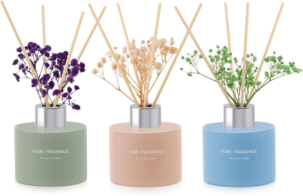 L'odeur Vill Reed Diffuser Set, Lavender/Linen/Vanilla, 4.06 oz x 3 Packs Scented Diffuser with 1... | Amazon (US)