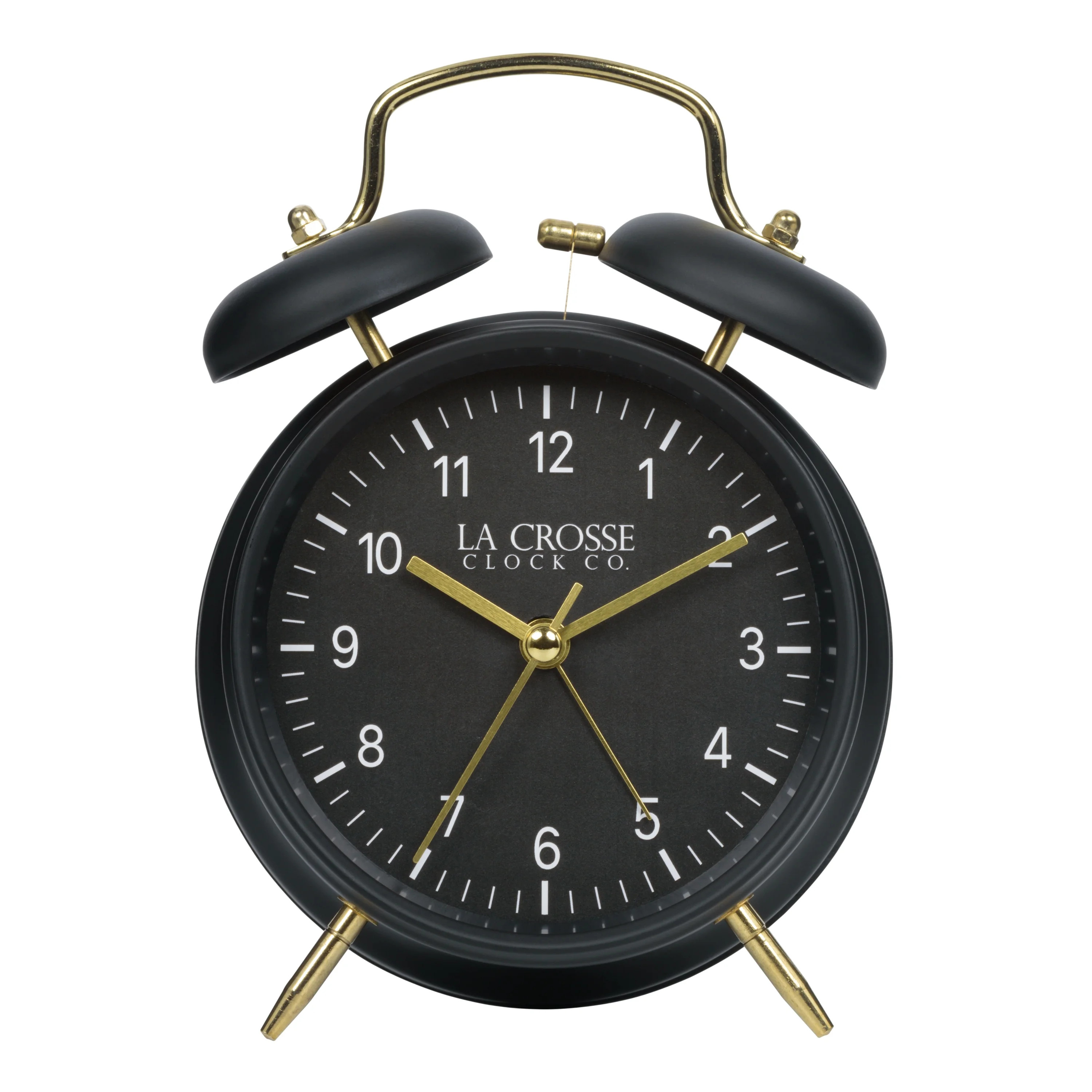 La Crosse Modern Black and Gold Twin Bell Analog Quartz Deep Sleep Alarm Clock - Walmart.com | Walmart (US)