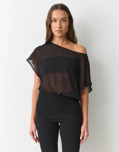 Chiffon Off Shoulder Ruched Blouse | Glassons (Australia)