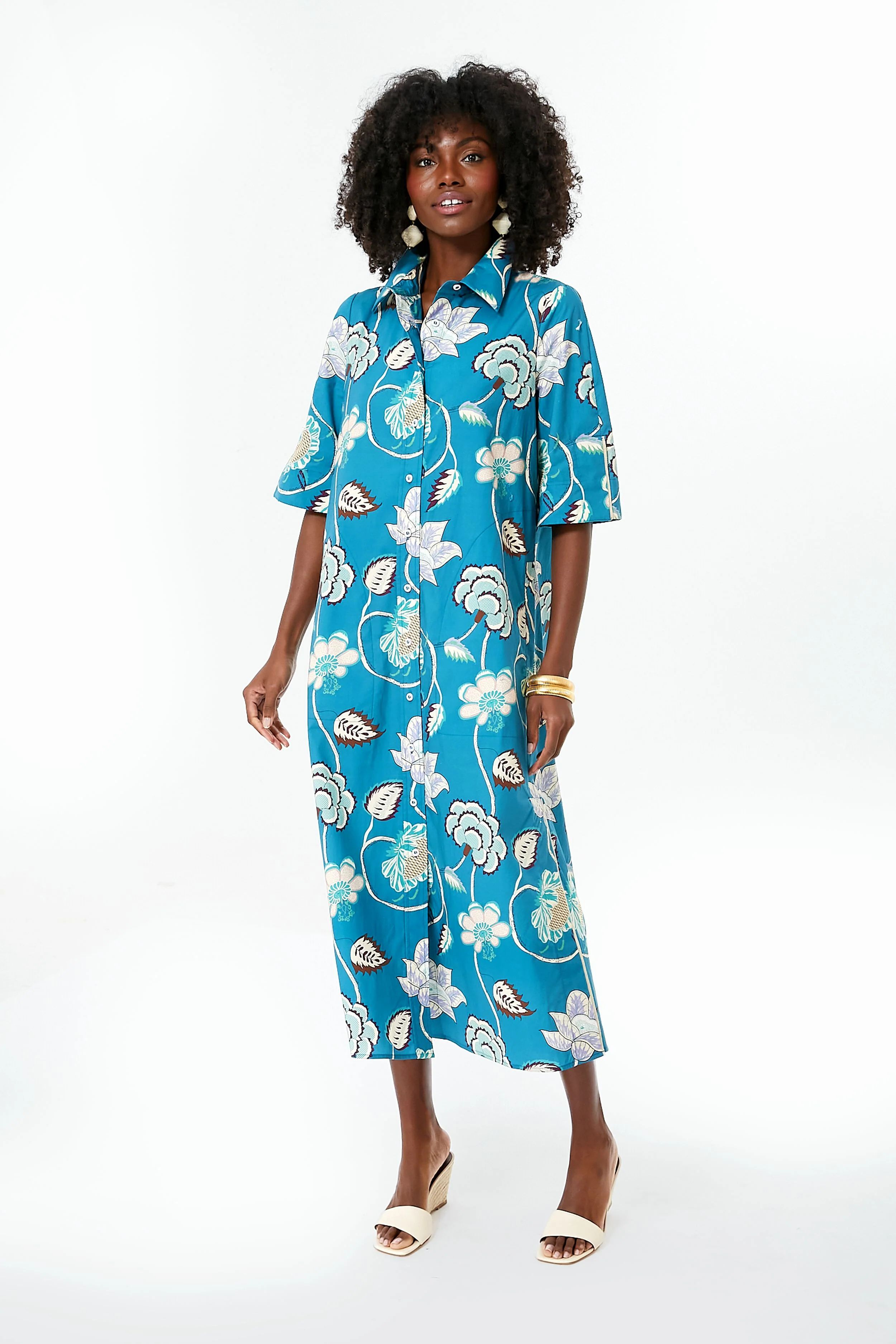 Seaport Blue Chintz Amanda Dress | Tuckernuck (US)