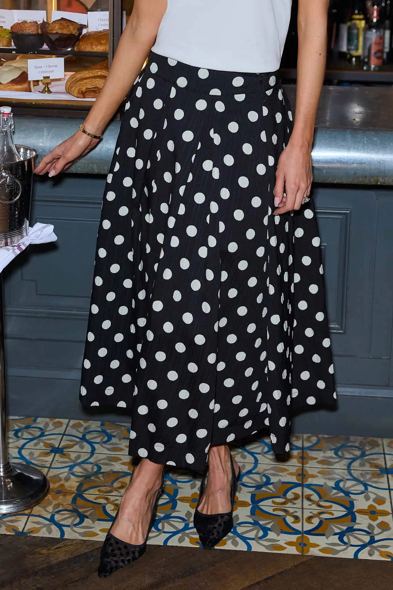 Collins Black Polka Dot Maxi Skirt | Avara