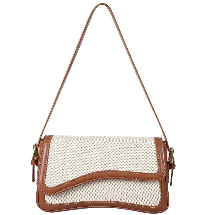 Shoulder Bag for Women Y2K Trendy Purse Vegan Leather Hobo Handbags Clutch Saddle Bag with 2 Remo... | Amazon (US)