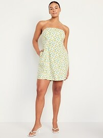Fit & Flare Linen-Blend Mini Dress | Old Navy (US)