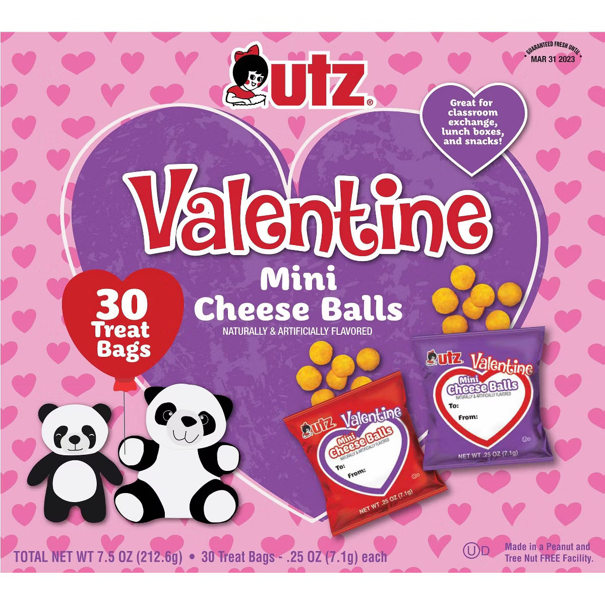 Utz Valentine's Mini Cheese Balls - 7.5oz/30ct | Target