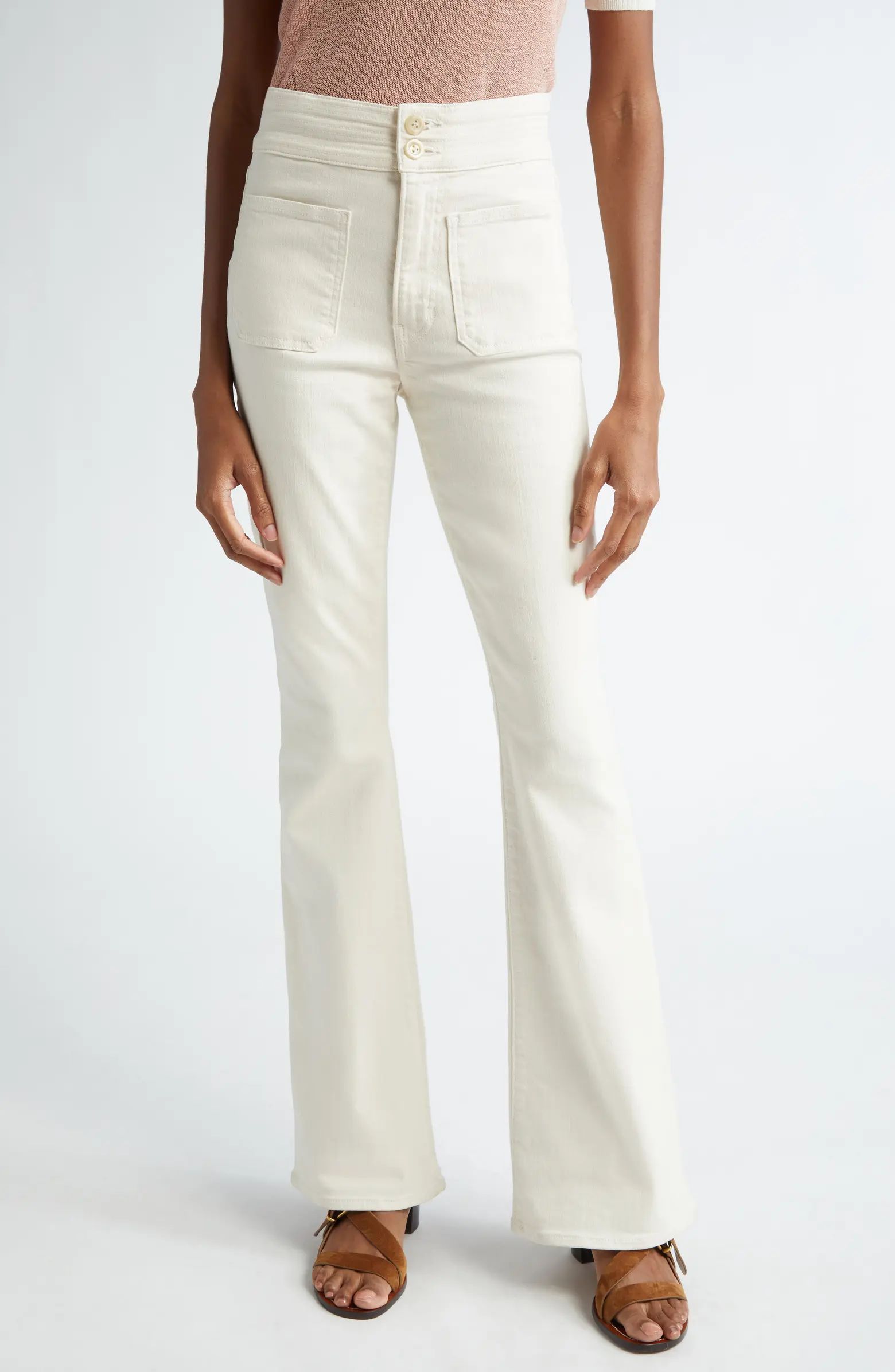 Veronica Beard Beverly Patch Pocket Skinny Flare Jeans | Nordstrom | Nordstrom