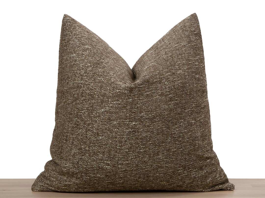 Brown Woven Pillow Cover Brown Striped Pillow Cover Brown Euro Sham Brown Boho Cushion Farmhouse ... | Etsy (US)