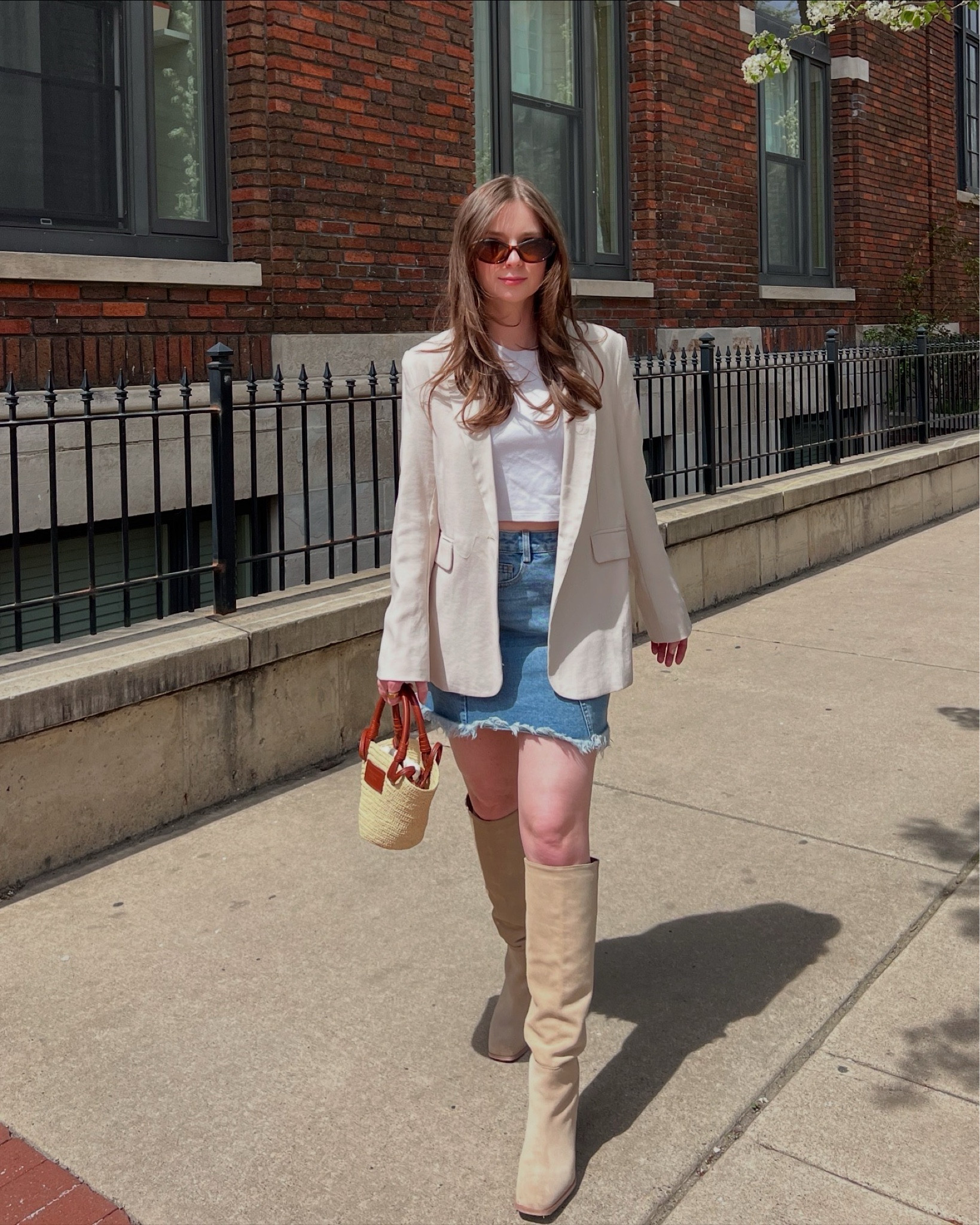Spring Outfit Inspo, Business Casual, Denim Skirt 

#LTKFindsUnder100 #LTKSummerEdit