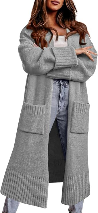 Danedvi Long Cardigan Sweaters for Women 2023 Fall Open Front Knit Oversized Cardigans Duster Coa... | Amazon (US)