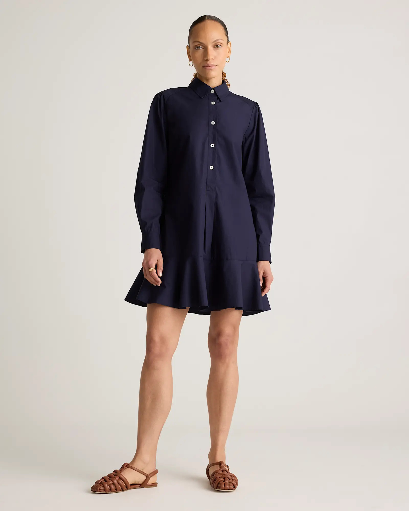 100% Organic Cotton Drop Waist Shirt Dress | Quince