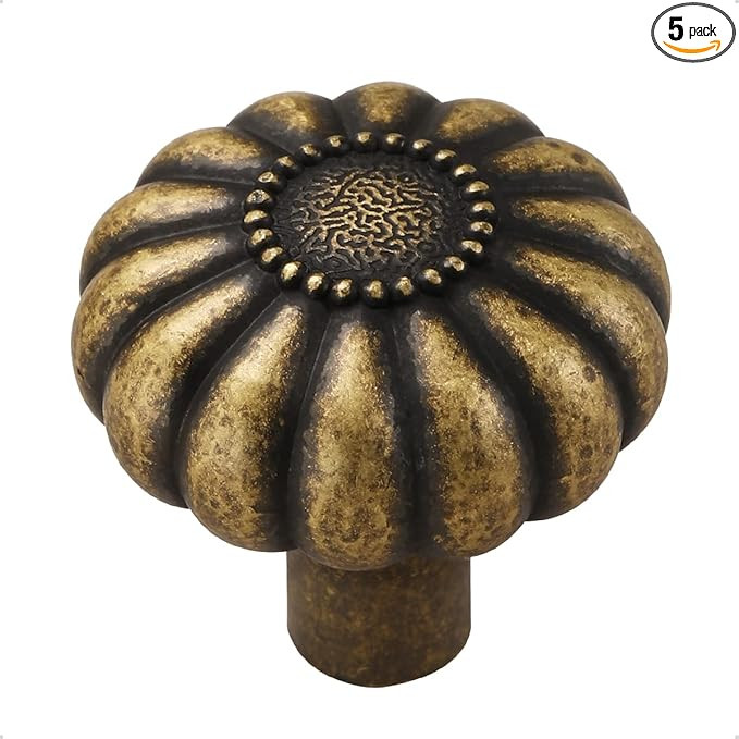 JIASENBAO Antique Brass Cabinet Knobs Vintage Retro Drawer Pulls Kitchen Cupboard Bathroom Dresse... | Amazon (US)