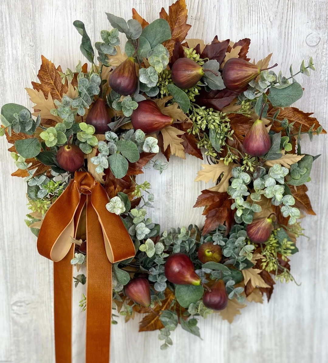 Modern Fall Pear Wreath,autumn Pear Wreath,fall Maple Leaves Wreath,elegant Fall Fig Front Door W... | Etsy (US)