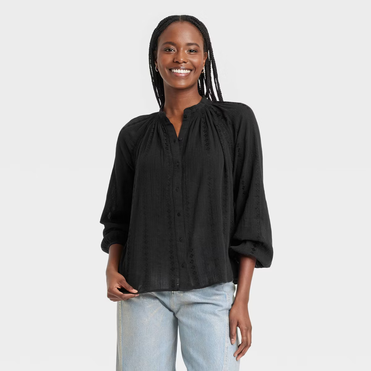 Women's Balloon Long Sleeve Lace Blouse - Universal Thread™ | Target