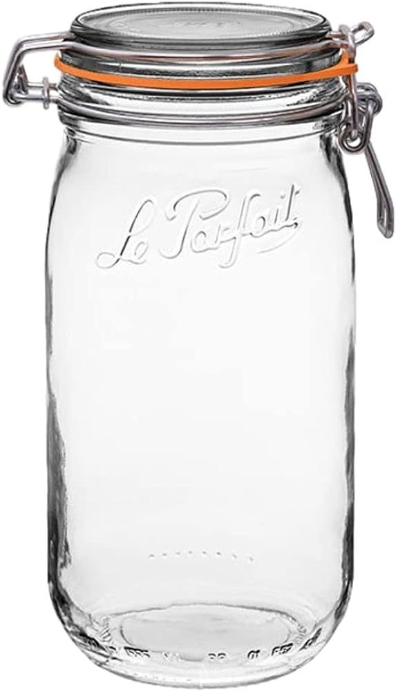 Le Parfait Super Jar, Canning Jars, 1.5L French Glass Canning Jar w/Round Body, Glass Jars w/Airt... | Amazon (US)